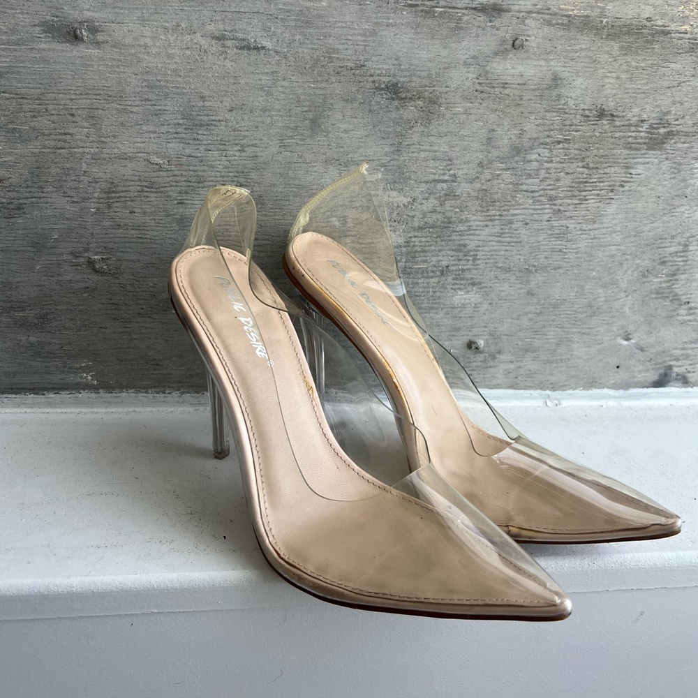 Perspex Court Heels in Nude US UK EU Public Desire